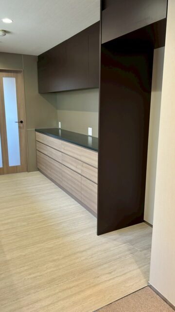 横浜市中区山手のマンションリノベ、オーダーキッチン、モダン、