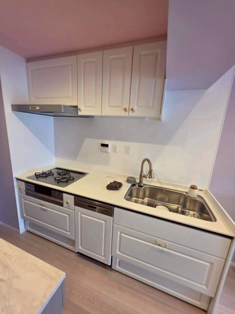 オーダーキッチン、框扉にリフォーム、キッチンリフォーム、クラッシックキッチン、横浜キッチン